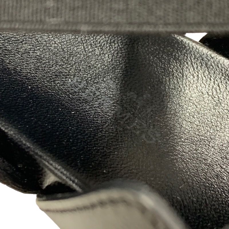 Hermes Sandals Shoes Leather Black Strap