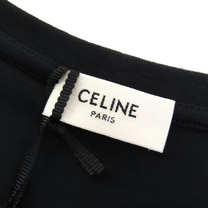 Celine 2x314916g 100% Cotton Logo Crew Neck Short Sleeve T-shirt Black White S
