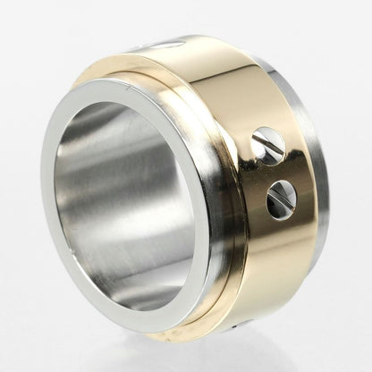 Cartier Santos 100 18K Yellow Gold And Stainless Steel No 7 Ladies 17.6g Ring