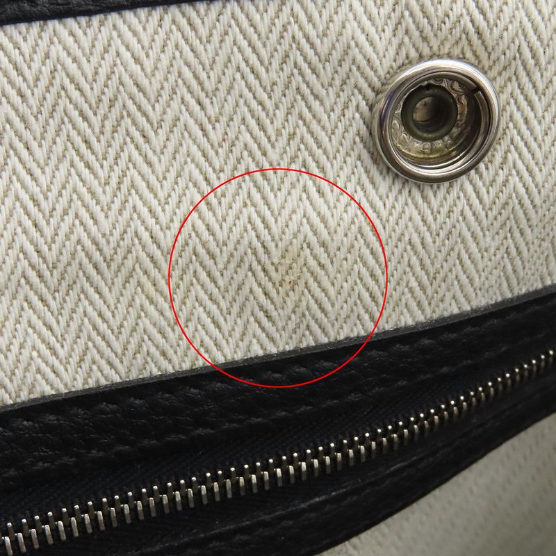 Hermes Tote Bag Garden Party PM Negonda Black Silver Hardware Black Engraved Z