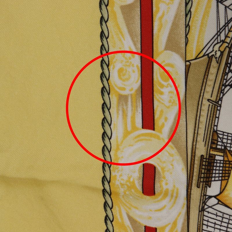 Hermes Carré 90 Vive Le Vent Windblown Silk Yellow Women's Scarf