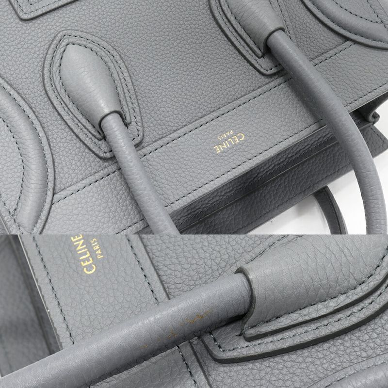 Celine Hand Tote Bag Shoulder Bag Luggage Nano Shopper Baby Drummed Calfskin