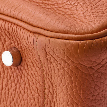 Hermes Lindy 34 Shoulder Bag Taurillon Clemence Orange Poppy Orange Poppy