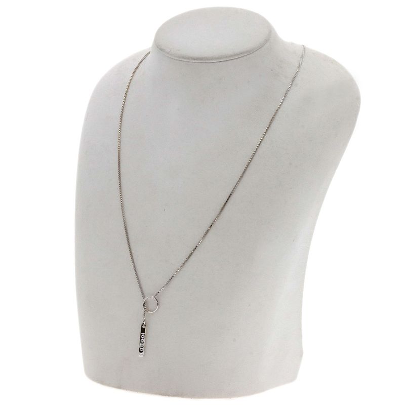 Gucci Lariat Necklace 18K White Gold Ladies