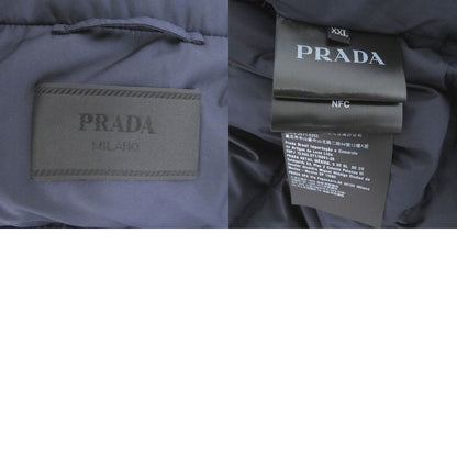 Prada Cropped Technical Fabric Hooded Down Jacket Navy 0513 Prada