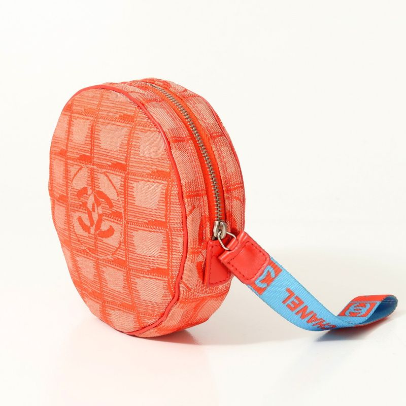 Chanel New Travel Line Accessory Pouch Round Shape CC Logo Coco Mark Made In