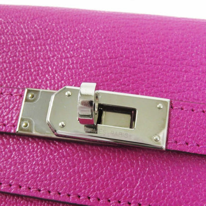 Hermes Kelly Wallet Rose Purple Silver Hardware Chevre Long Wallet / Long