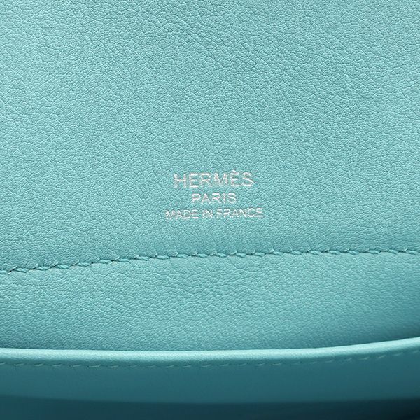 Hermes Handbag Bolide Scles Swift Blue Atoll Silver Hardware Light Blue X