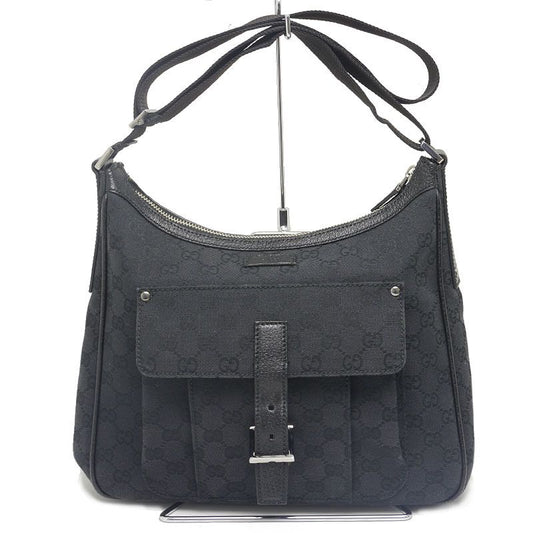 Gucci Shoulder Bag 114272 GG Canvas Black Crossbody
