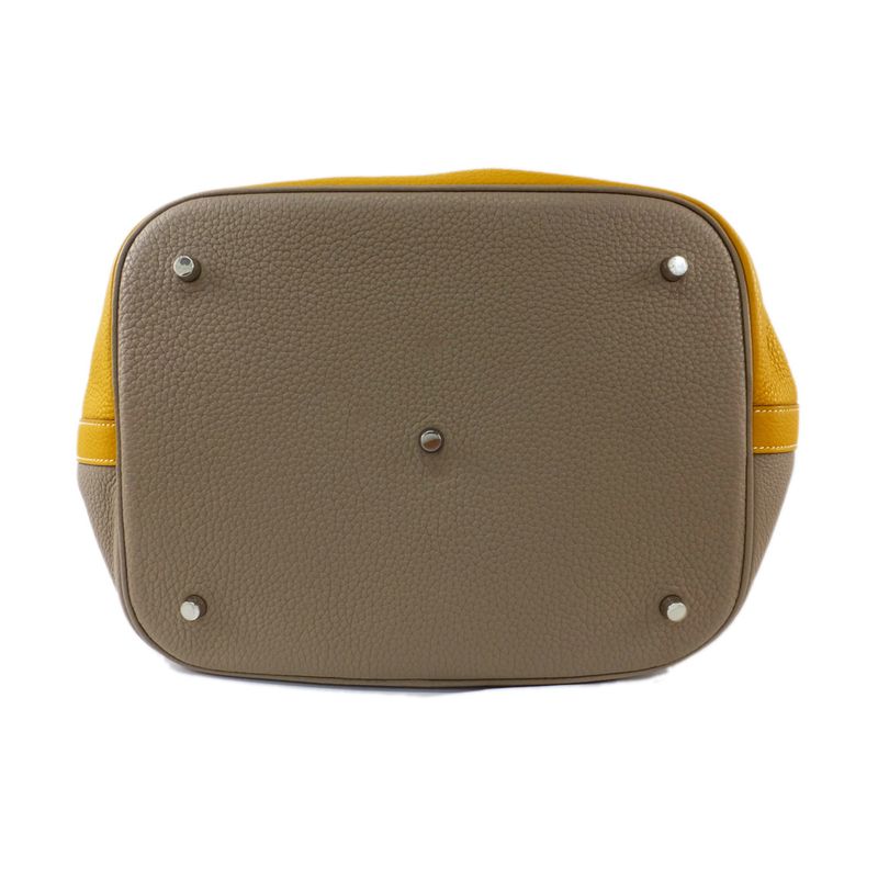 Hermes Picotin Lock T GM Handbag Gray X Yellow Silver Hardware P