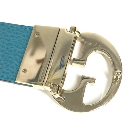 Gucci Belt Double G GG Logo 450000 Leather Black