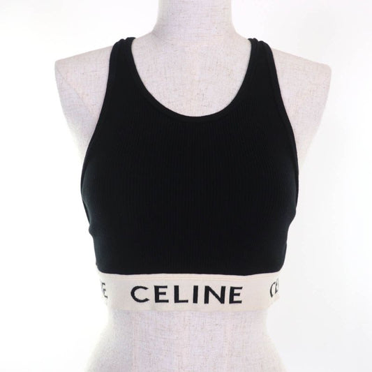 Celine 2a68l372n Athlete Bra / Mesh Logo Design Top Black / Cream S Made In