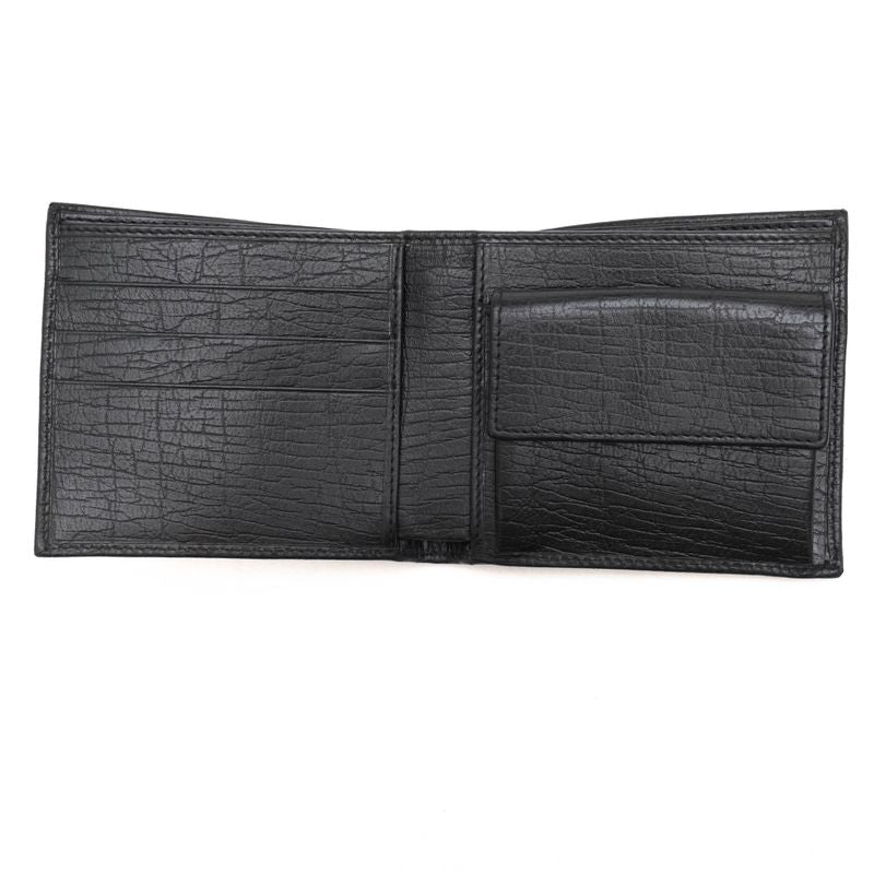 Gucci Wallet Men Leather Genuine Black 04848 Bifold with Coin Purse