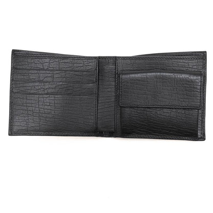 Gucci Wallet Men Leather Genuine Black 04848 Bifold with Coin Purse
