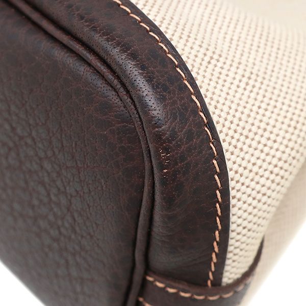 Hermes Tote Bag Garden Party Ttpm Toile Ash Leather Beige and Brown Silver