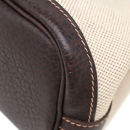 Hermes Tote Bag Garden Party Ttpm Toile Ash Leather Beige and Brown Silver