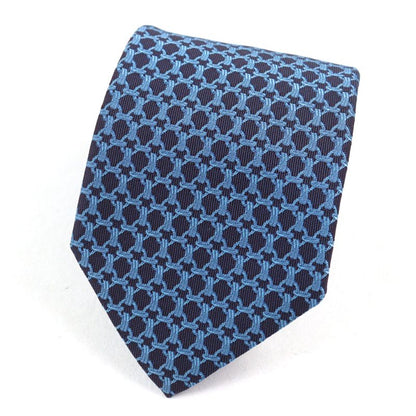 Hermes 659059t Cravate 100% Silk All-over Design H Logo Lining Tie Blue Navy