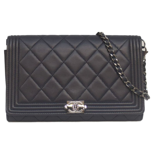 Chanel No 20 Navy Lambskin Boy Chanel Silver Hardware Chain Wallet Chain Long