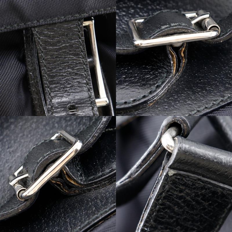 Gucci 019.2058.0173.5 Nylon Canvas And Leather Black Ladies Backpack/daypack