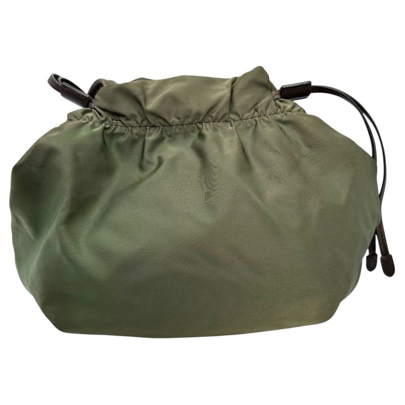 Prada Logo Nylon Draw String Tote Bag Logo Nylon Draw String Tote Bag Br4366