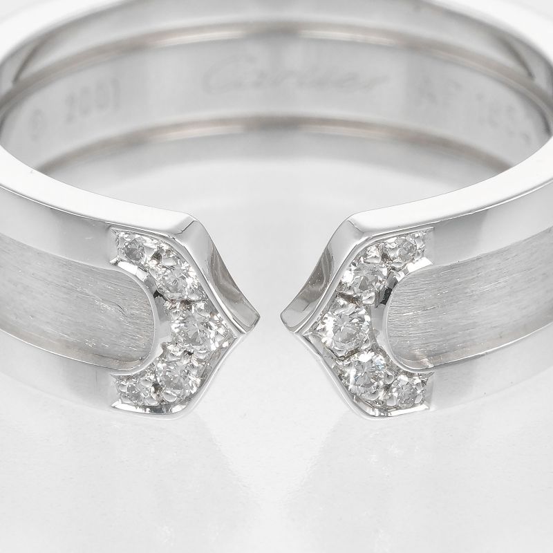 Cartier 2C 18kwhite Gold And Diamonds #16 Ladies 8.5g Ring