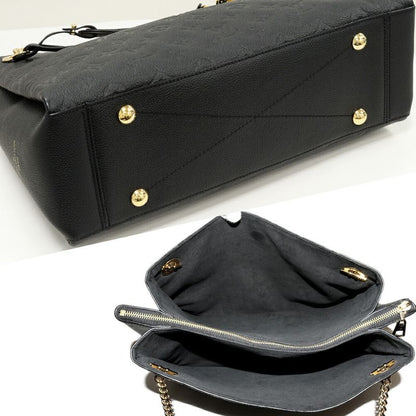 Louis Vuitton Tote Chain Shoulder Bag Monogram Empreinte Noir Black Scuff Nne