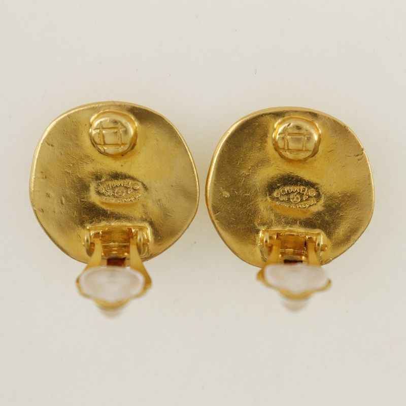 Chanel Coco Mark Vintage Gold Plated 96P Ladies 20.9g Earring