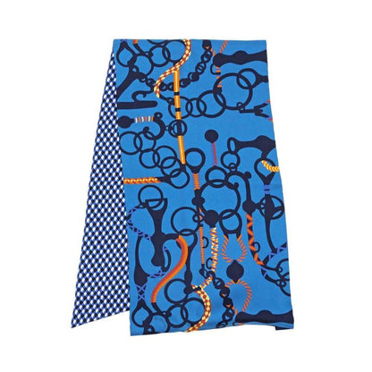Hermes Maxi Twill - Molle Etres Blue - Orange Yellow Blue Silk Scarf