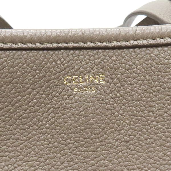 Celine 2way Bag Small Fold Cabas Leather Glazed Gold Hardware Gray Beige