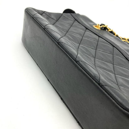 Chanel Matelasse Shoulder Bag Lambskin Black Gold Hardware
