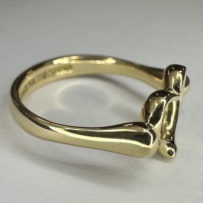 Tiffany & Co Tiffany & Co Open Heart Ring #8 18K 750 Gold 34g Ladies Men Gift
