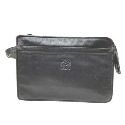 Loewe Black Leather Bag Clutch Bag Second Bag Men's