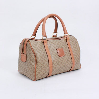 Celine Macadam Leather X PVC Beige Handbag Gold