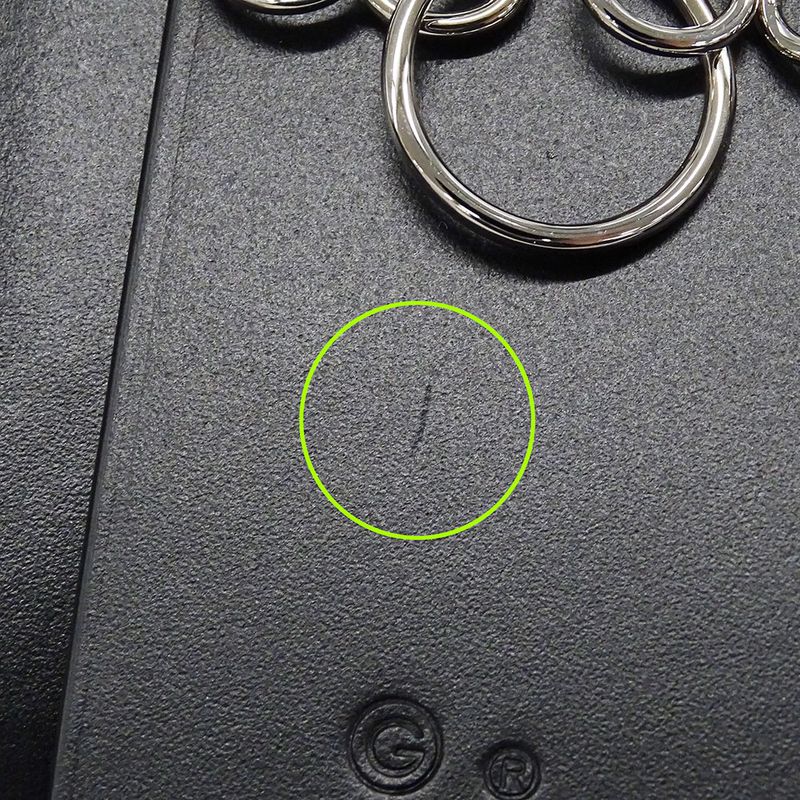 Gucci Key Case Men's Brand Sima Leather Black 779824 6-rib Key Case Small