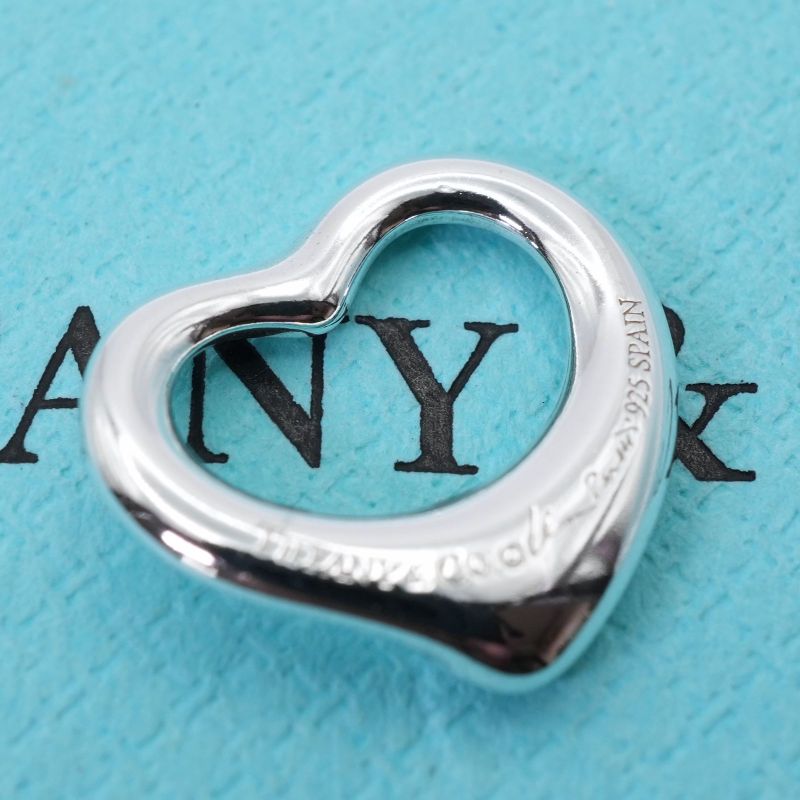 16mm (0.63in)tiffany & Co Open Heart Silver Necklace Top 25-1198