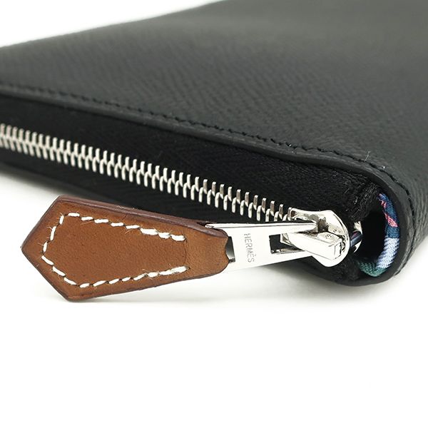 Hermes Long Azap Long Silk Quin Vaux Epson Black Silver Hardware Unused Black