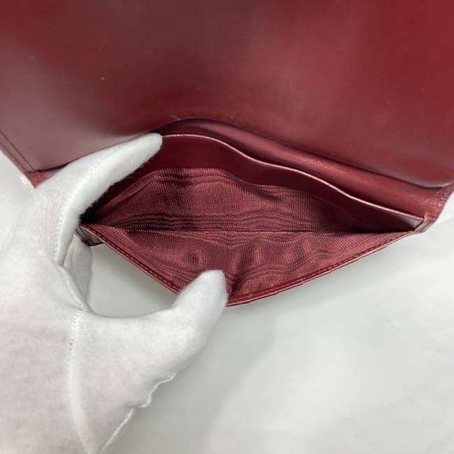 Cartier Fold Wallet Ec22951 Bordeaux Must Wallets Excellent Condition