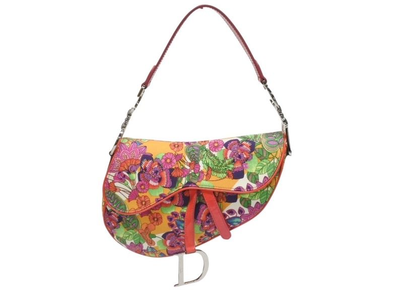 Dior Saddle Bag Flower All Over Print Galliano