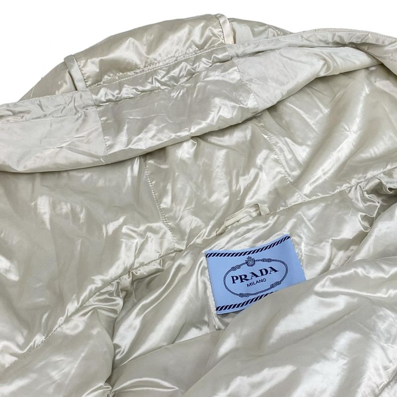 Prada Blouson Size 42 M Women's 291511 Ivory Cotton / Long Sleeve / Zip Up /