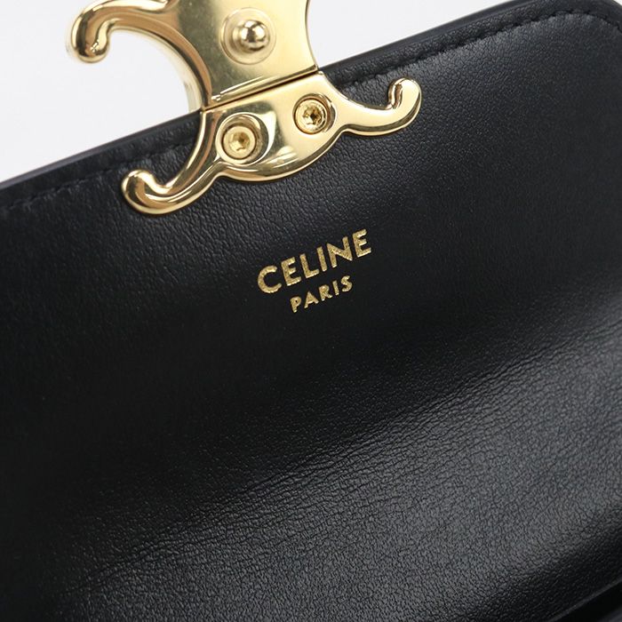 Celine Card Holder With Flap Triomphe 10i58 3dpv.38no Business Card Holder Calf