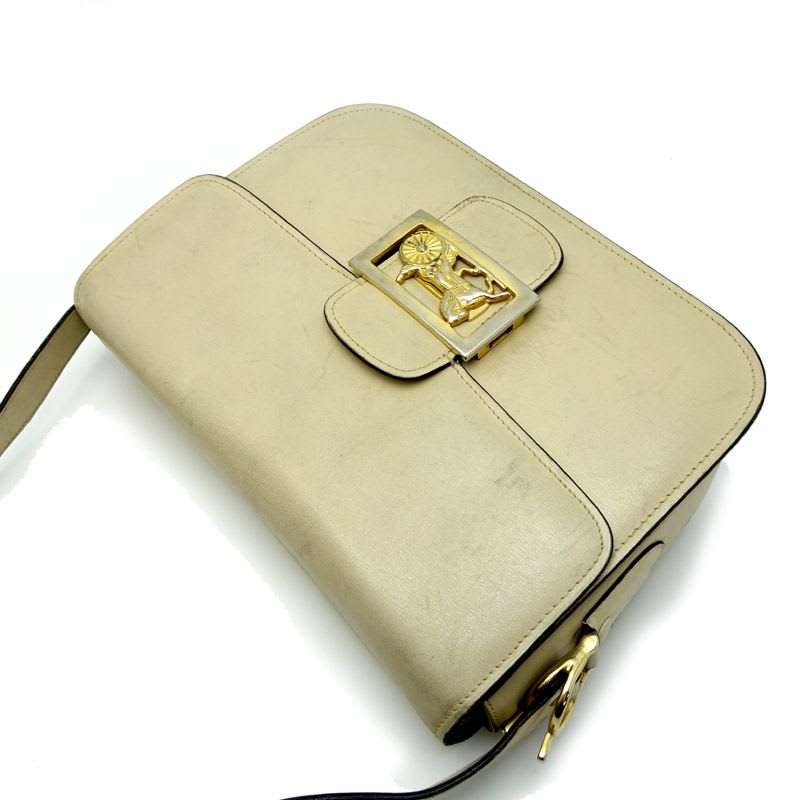 Celine Shoulder Horse Carriage Ivory Bag