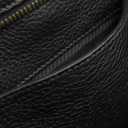 Prada Shoulder Bag Metal Logo Leather Nero Gold Hardware Black Vitello Phenix