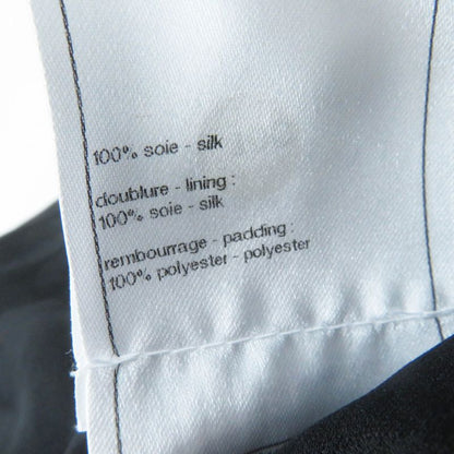 CHANEL 23B P75490 100% Silk Coco Mark Chain Design Zip Up Hoodie/jacket Black