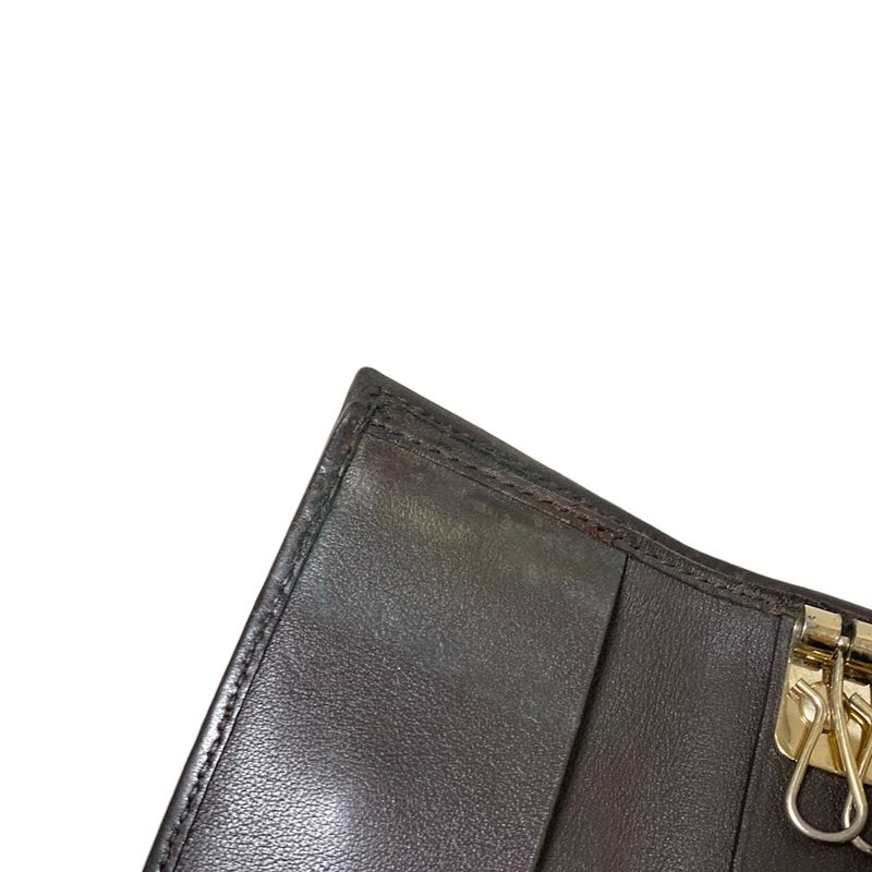 Gucci Key Case GG Pattern 268831 Light Brown X Dark Brown 6 Hooks Leather