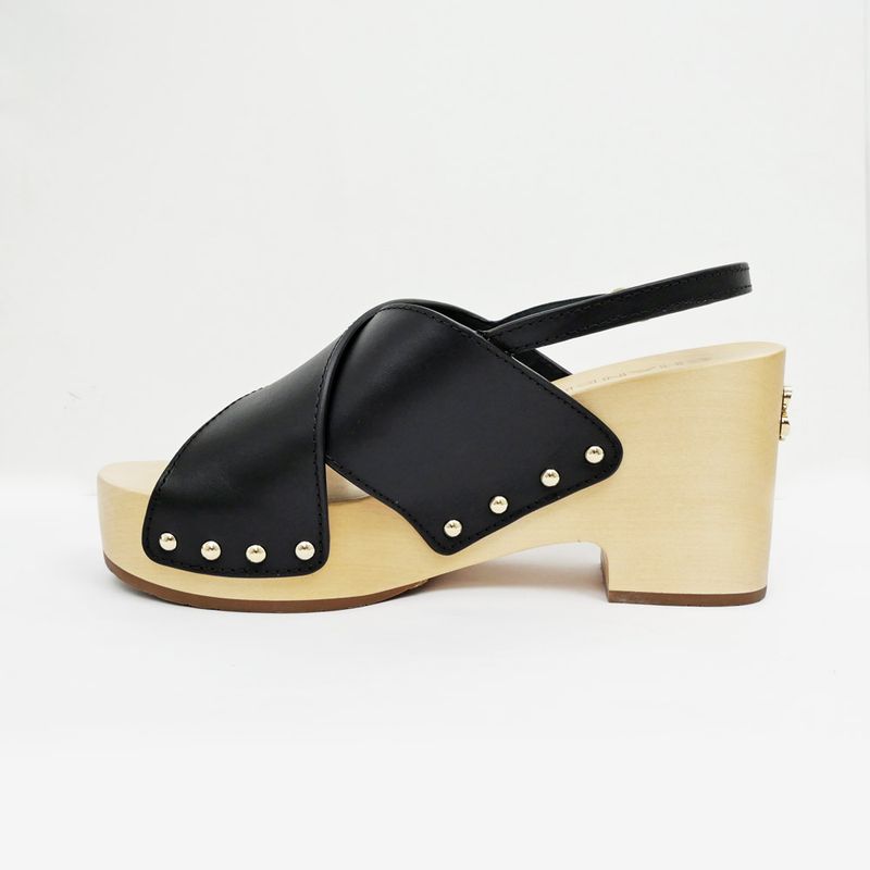 Chanel Wedge Sole Sandals Black Gdhardware G45389 Size 38C Shoes Women's