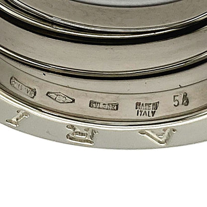 Bulgari Bvlgari B-zero1 2 Band Ring #54 18K White Gold 102g White Togo Old