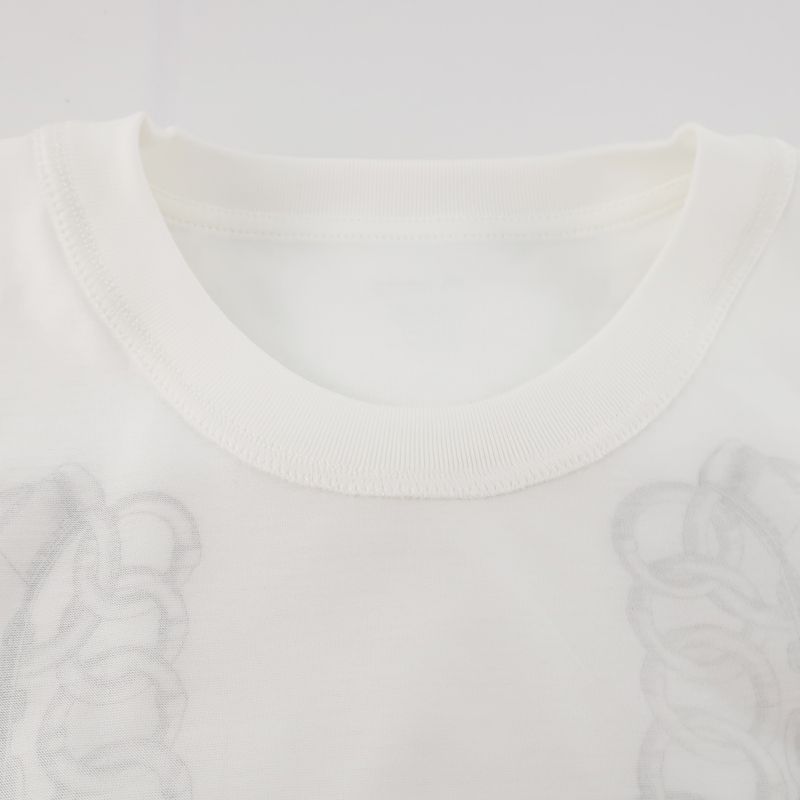 Hermes T-shirt Short Sleeve White Notation Size 36 5h4639dx Cotton
