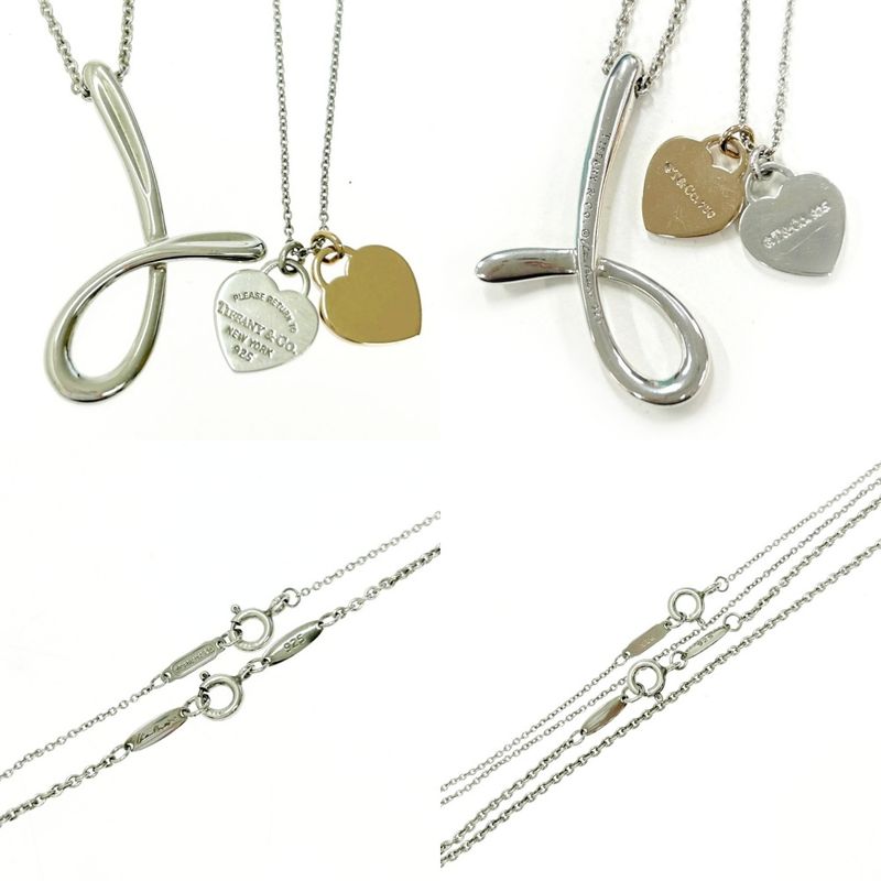 Tiffany & Co Silver Gold Necklace and Other 4 Pieces 925 750 Engraved 404776