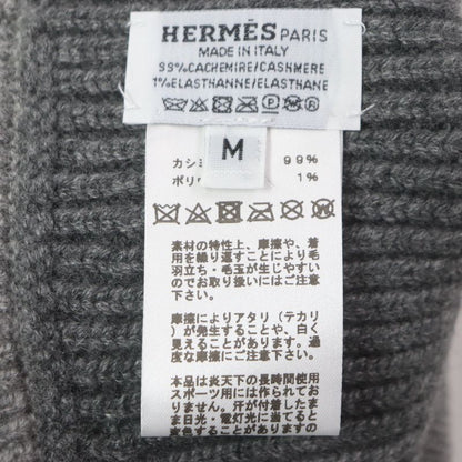 Hermes Chaine D'ancre 99% Cashmere Hat Knit Cap Gray M Storage With Bag Made