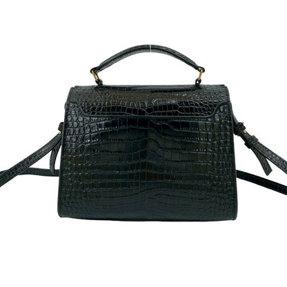 Saint Laurent Paris Cassandra YSL Logo Leather 2-Way Shoulder Bag Handbag Black